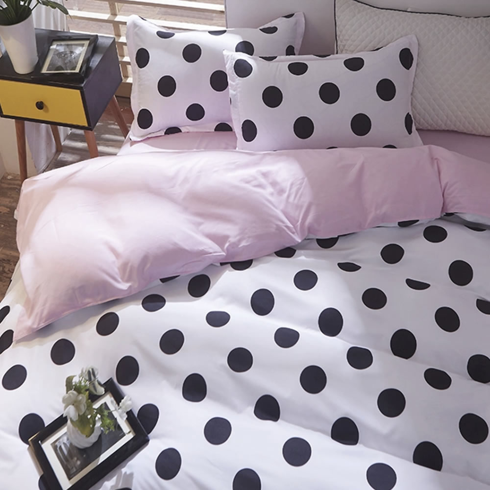 Polka Dot Bedding Set, Queen 4 Piece Set